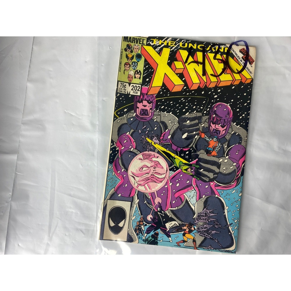 X Men Comic Book Issue 202 Marvel Comics February 1986 Sentinel Cover